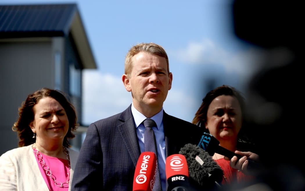 Labour leader Chris Hipkins speaks to media on 18 September, 2023.