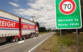 Freight truck on SH63.