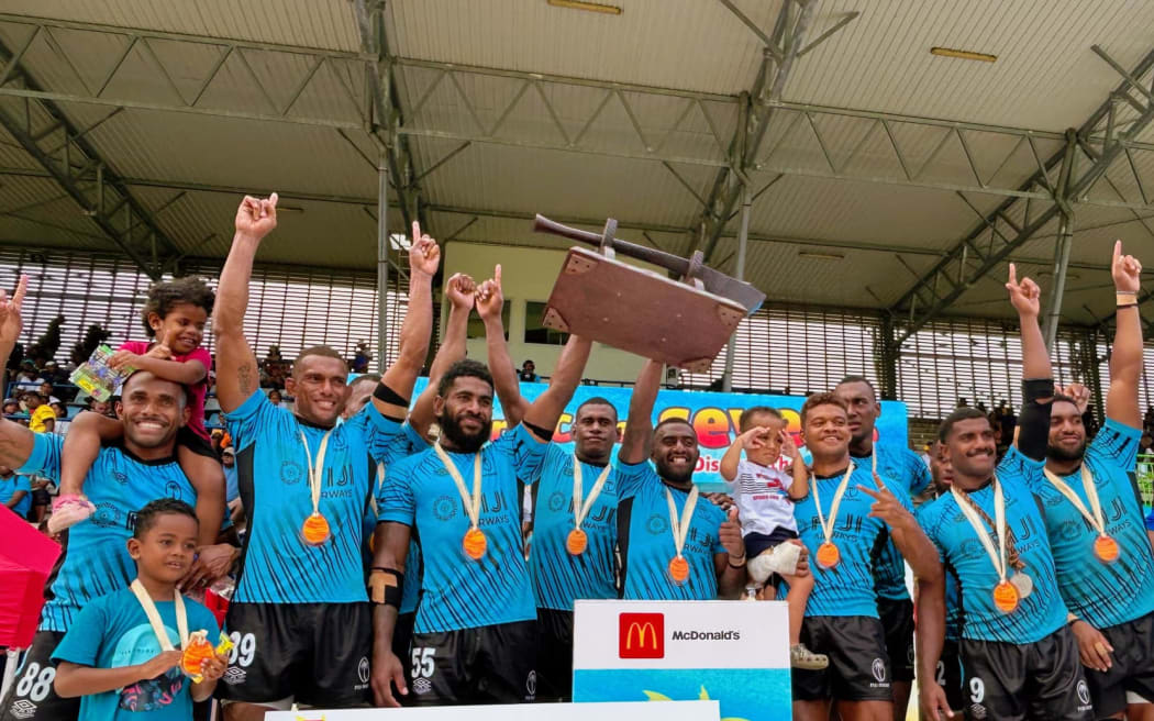 The Fiji sevens team won the Coral Coast 7s men's title in Sigatoka, Fiji on Saturday. Jan 18