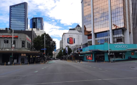 Central Auckland at 9am on the first morning of the latest level 3 lockdown.