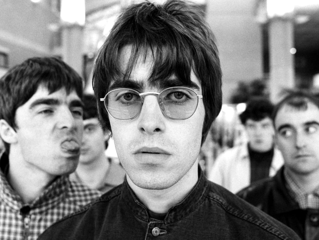 The Gallagher brothers getting on famously in the documentary Oasis: Supersonic