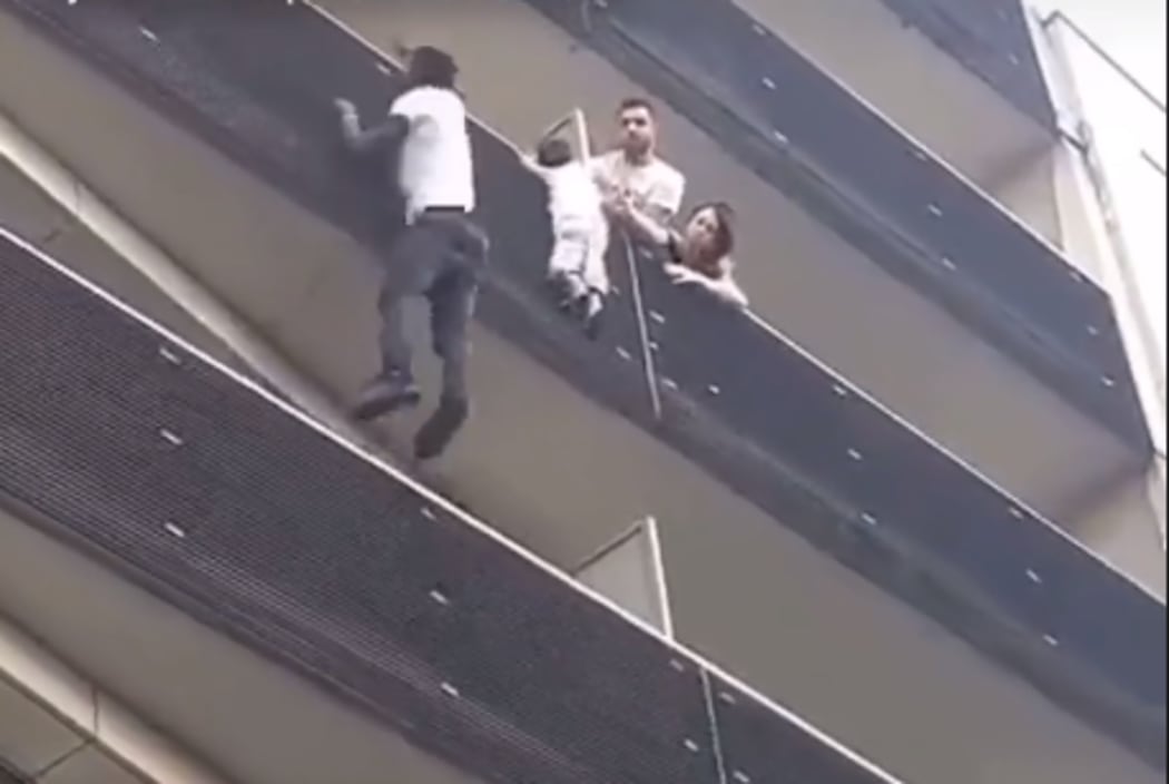 A passerby captured the rescue on video.