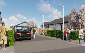 An artist’s impression of what the new Kāinga Ora housing complex on Charles St will look like.