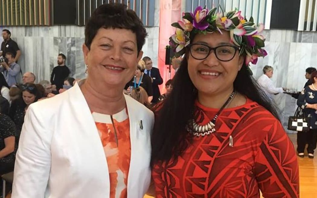 Public Service Medal recipients, Isabel Evans, (left), and Matalena Leaupepe