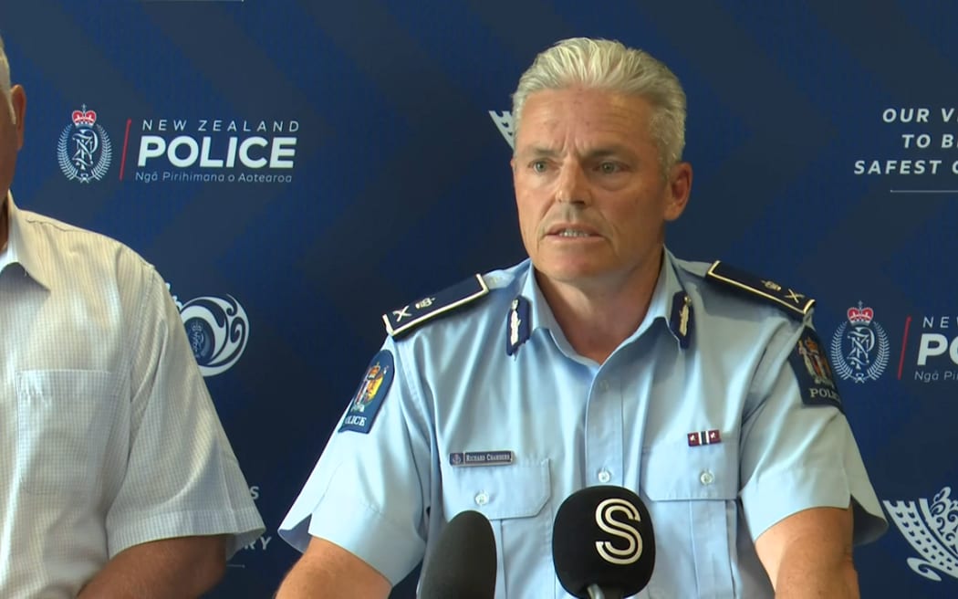 Police Commissioner Richard Chambers announces the death of an officer in Nelson.