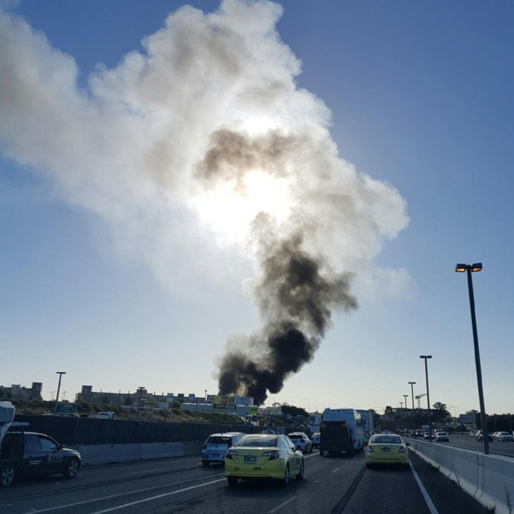 Smoke from the plane crash scene could be seen across Melbourne
