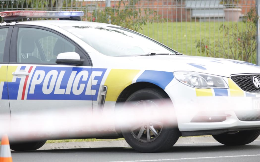Police attend the scene of a cordon at Mangere.