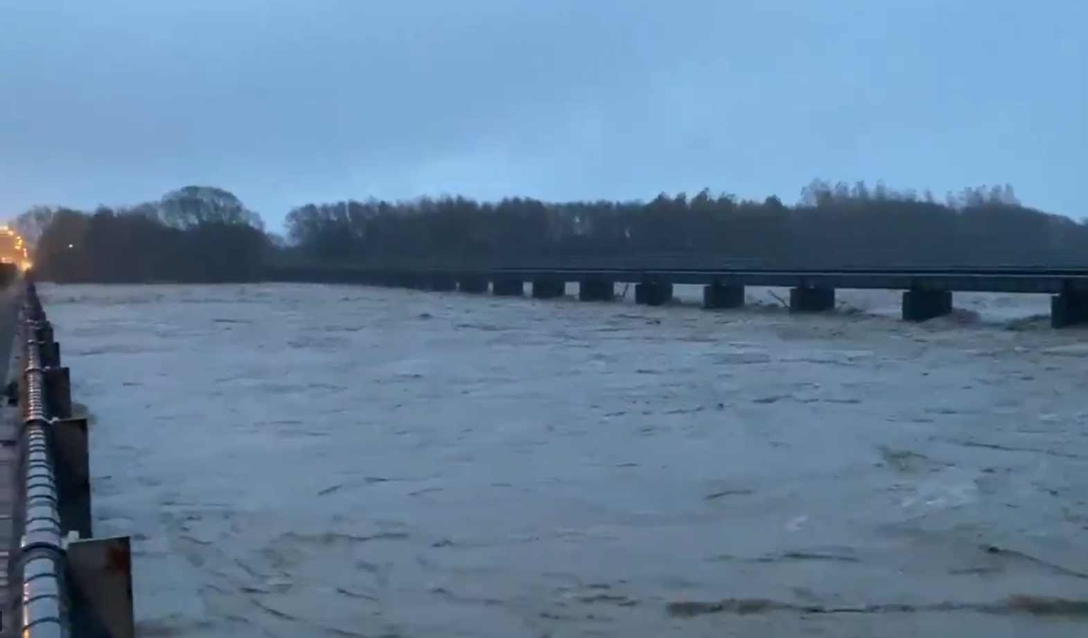 The Ashburton River on Monday morning.