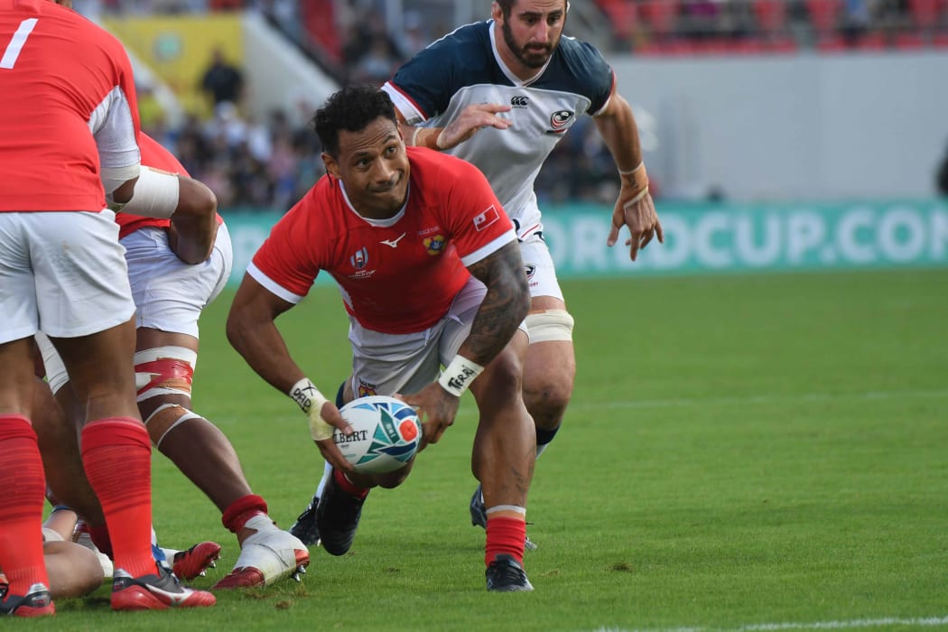 Sonatane Takulua during the 2019 Rugby World Cup.