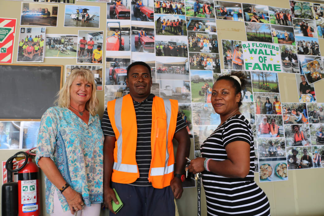 RJ Flowers Employees Tracie Jones, Vinnie Tamani and Sailasa Wai