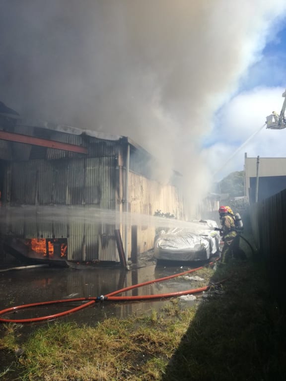 Fire and Emergency at the printing warehouse in Onehunga.