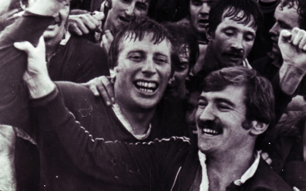 Munster's Moss Keane (left) after the his side's victory over the All Blacks at Thomond Park in October 1978.

The All Blacks went onto complete a test grand slam with wins over England, Scotland, Ireland and Wales.