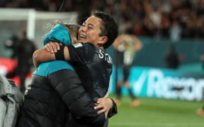 Ferns thank the fans. FIFA Women’s World Cup Australia & New Zealand 2023, New Zealand v Norway, Eden Park Auckland, Thursday 20th July 2023. Copyright Photo: Shane Wenzlick
