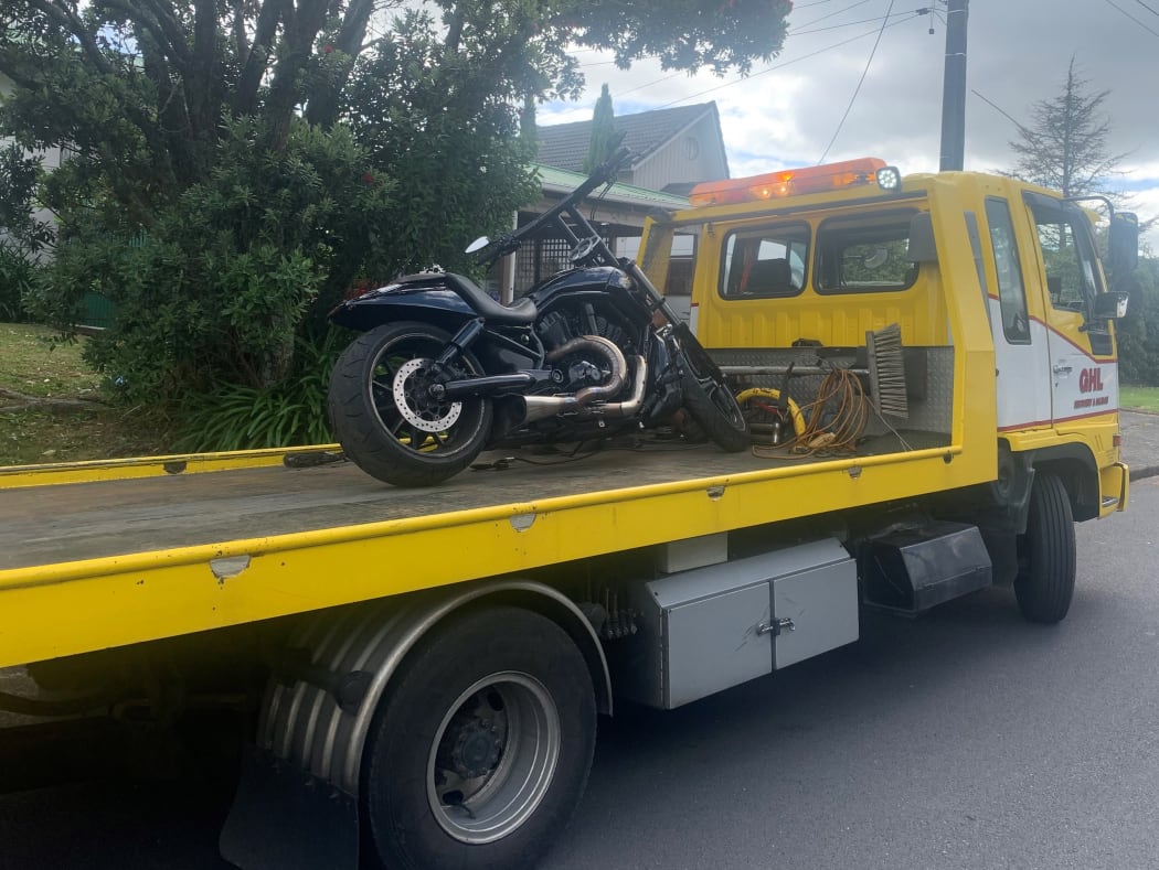 One of the vehicles impounded by police after being linked to serious driving offences related to a funeral procession.