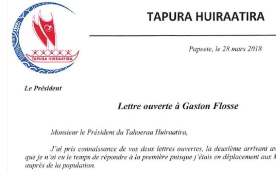 Open letter to Gaston Flosse