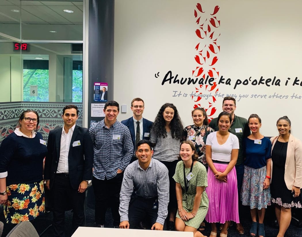 Some of Deloitte NZ's Pasifika and Maori Team members at a University of Auckland recruitment event.