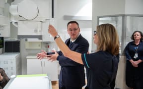 Health Minister Shane Reti opening the first of eight new radiology machines at Wellington Regional Hospital, 21 August 2024.