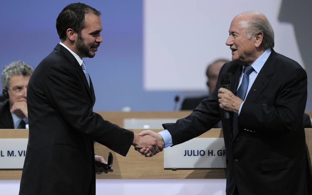 FIFA Congress in Zurich, Switzerland 2011. FIFA President Sepp Blatter with Prince Ali bin al-Hussein - FIFA vice-president of Jordan.