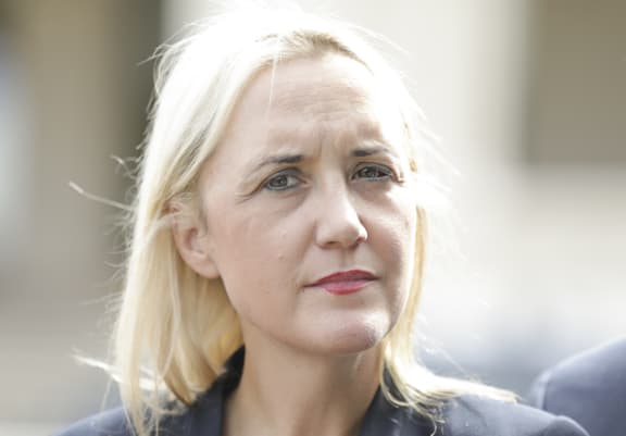 National MP Nikki Kaye supports National MP Amy Adams as she announces she will stand for National Party leader.