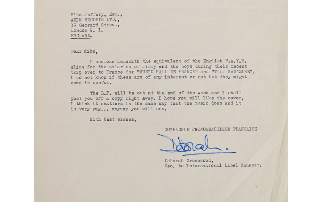 A payslip for Hendrix and his bandmates are among the collection of his personal items up for auction in November.