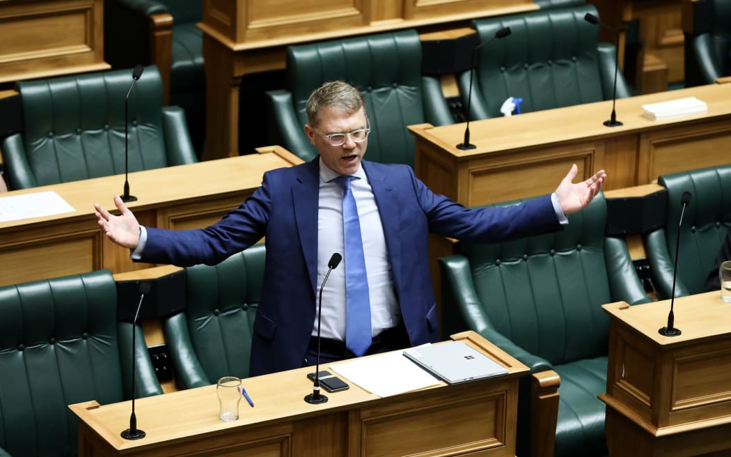 The National Party's finance spokesperson Paul Goldsmith speaks during the general debate