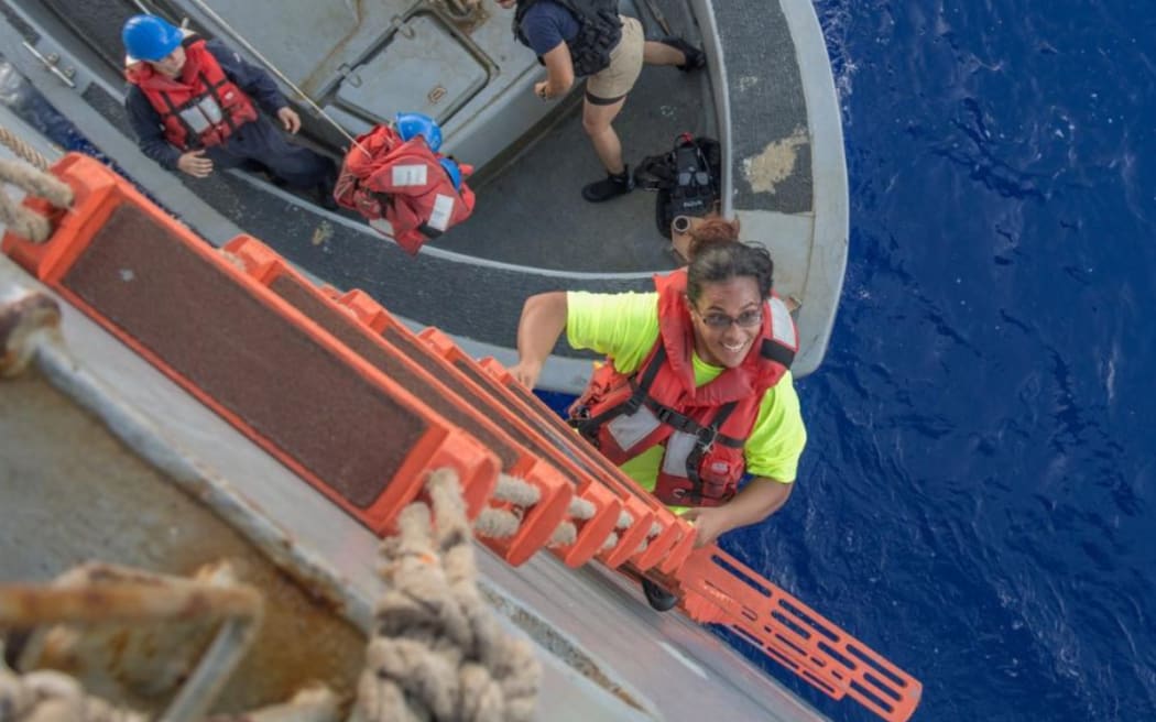 Tasha Fuiaba, pictured, and Jennifer Appel set off from Hawaii in May.