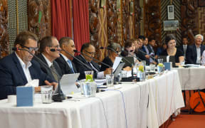 The Māori Affairs Select Committee at Owae Marae, Waitara.