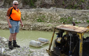 Goldminer and regional councillor Brett Cummings at his Notown claim in the Grey Valley.
