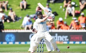 New Zealand player Kane Williamson on his way towards a double century against Sri Lanka at the Basin Reserve, 2023.
