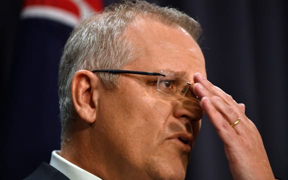 Australia's incoming Prime Minister Scott Morrison speaks at a press conference in Canberra on August 24, 2018 after a stunning Liberal party revolt instigated by hardline conservatives unseated moderate Malcolm Turnbull.
