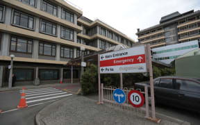 170414. Photo Diego Opatowski / RNZ. Christchurch Hospital main Entrance