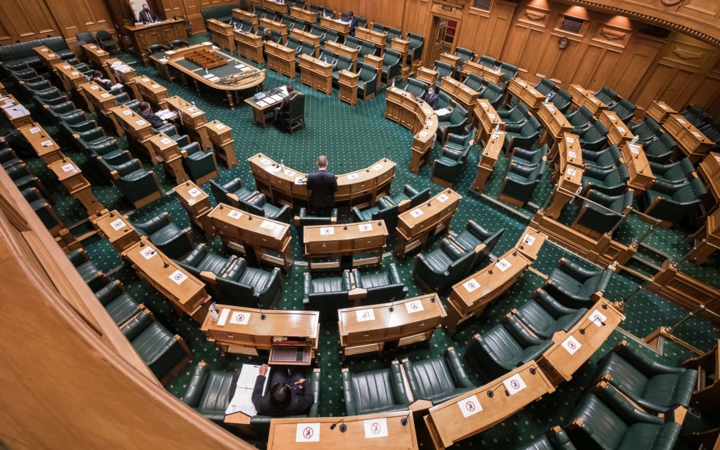 The first Question time and sitting of the House  in alert level 4 lockdown in the House of Representatives debating chamber.