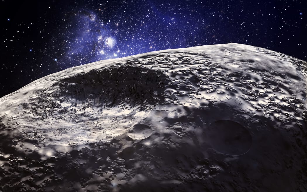 A computer illustration of an asteroid.