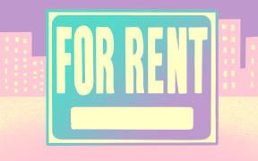 Stylised illustration of a for rent sign