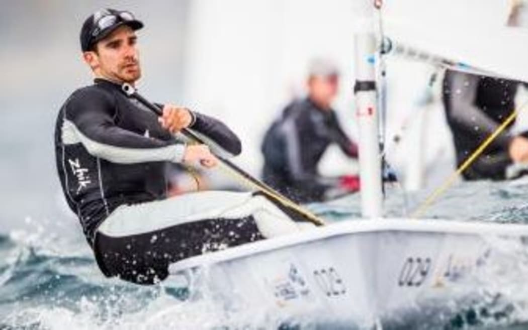 Laser sailor Sam Meech competing at the Sailing World Championships in Santander, September 2014.