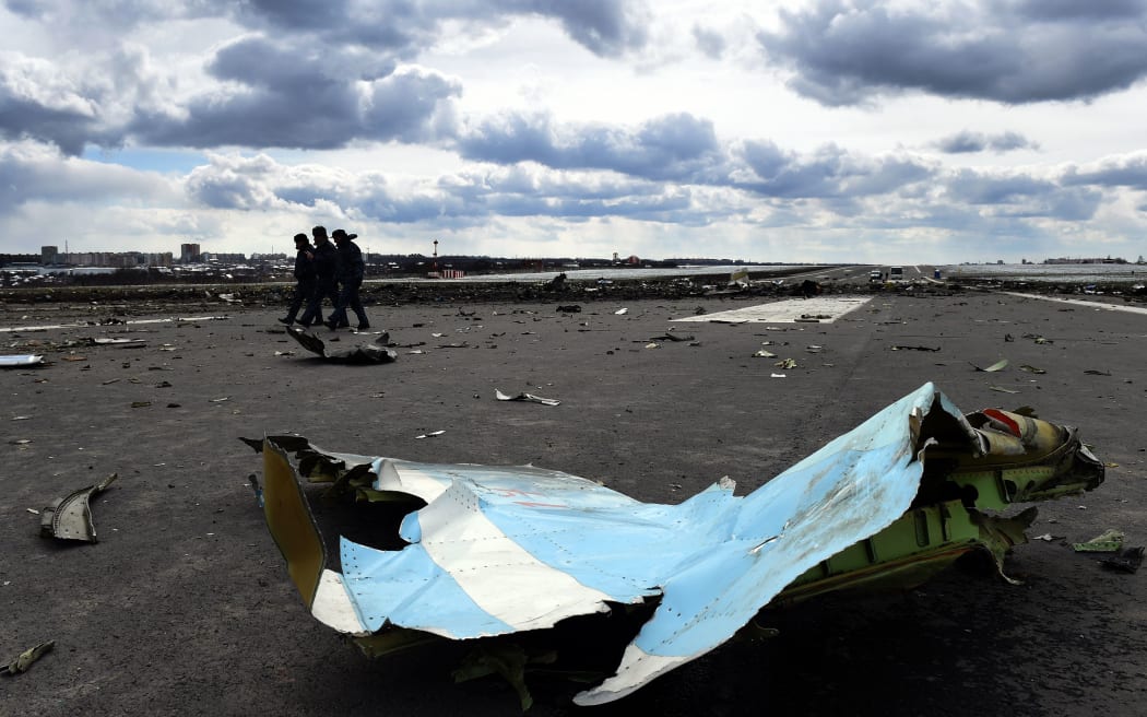 The scene of the crash at Rostov-on-Don