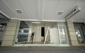 A car smashed through a shop-front window in Wellington CBD on Monday afternoon.