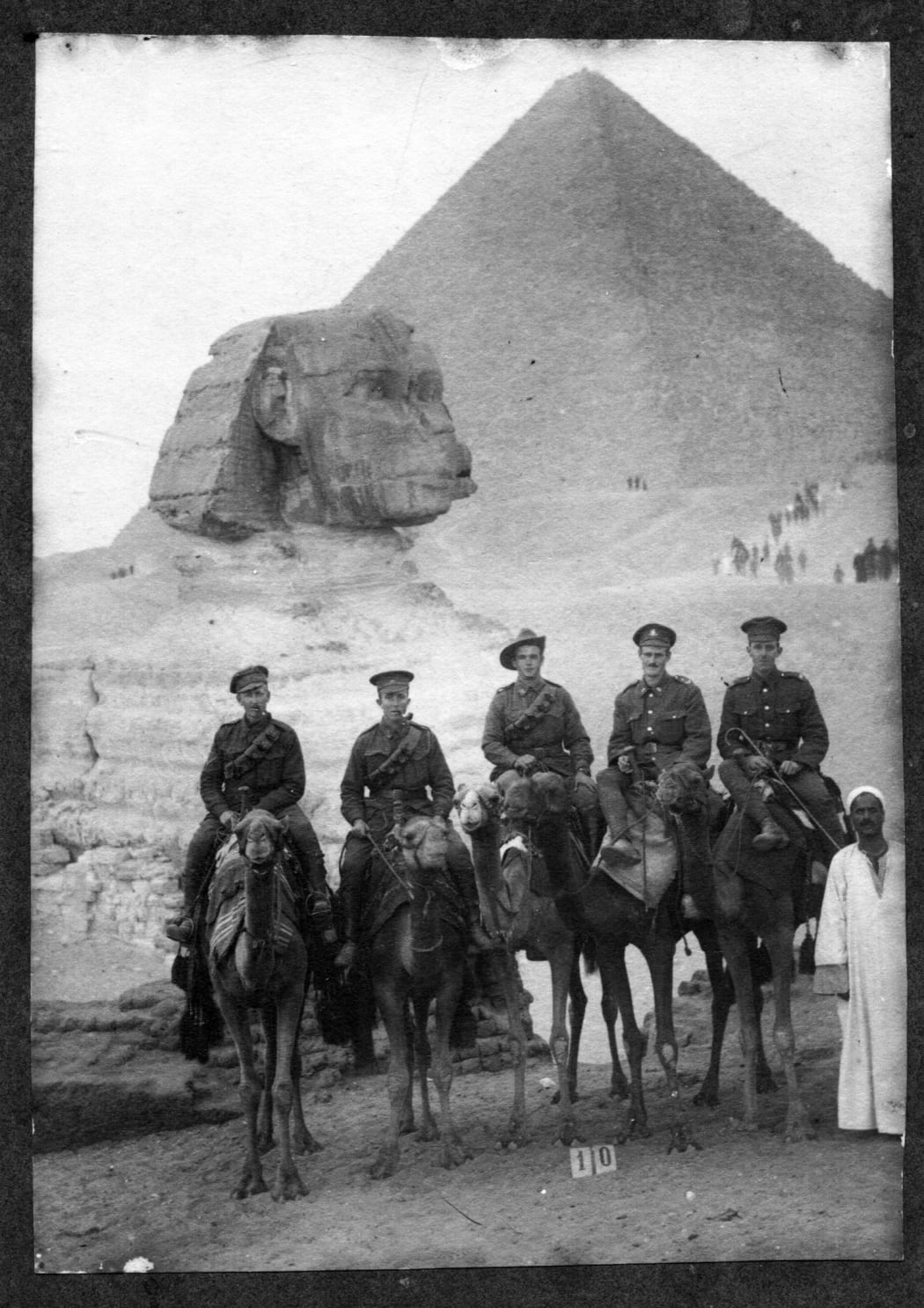 The obligatory camel and pyramid shot for Anzac soldiers in Egypt