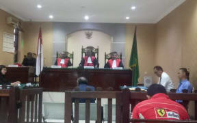 The trial of Yakonias Womsiwor and Erichzon Mandobar in Timika district court.