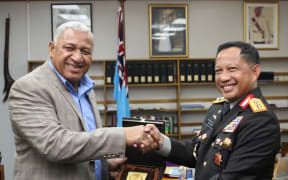 Fiji Prime Minister Frank Bainimarama and Chief of Indonesian National Police, Police General Tito Karnavian