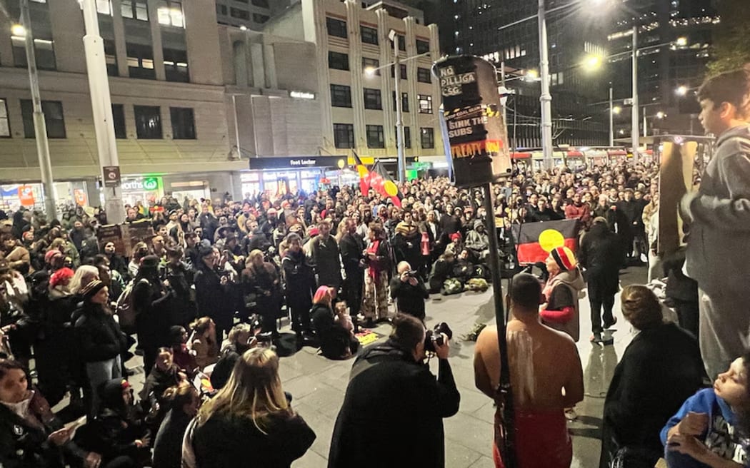 Hundreds attended the rally in Brisbane on Saturday.