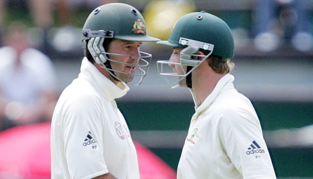 Ricky Ponting congratulates Phillip Hughes on his century, South Africa, 2009