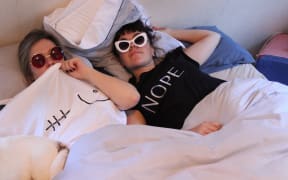 The Nope Sisters - Johanna, right, and Brittany Cosgrove.