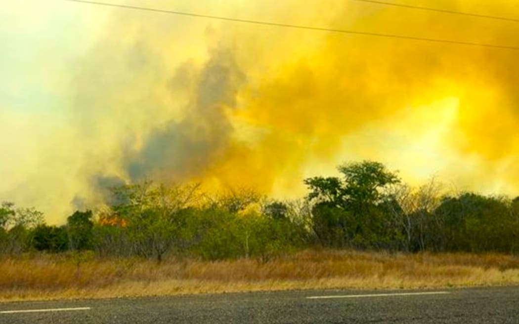 Bushfire in Kaala-Gomen along the territorial road RP1 on 17 September 2024 – PHOTO supplied