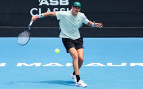 New Zealand's James Watt during Round 32 Singles Men’s ASB Classic Tennis Tournament at Manuka Doctor Arena.