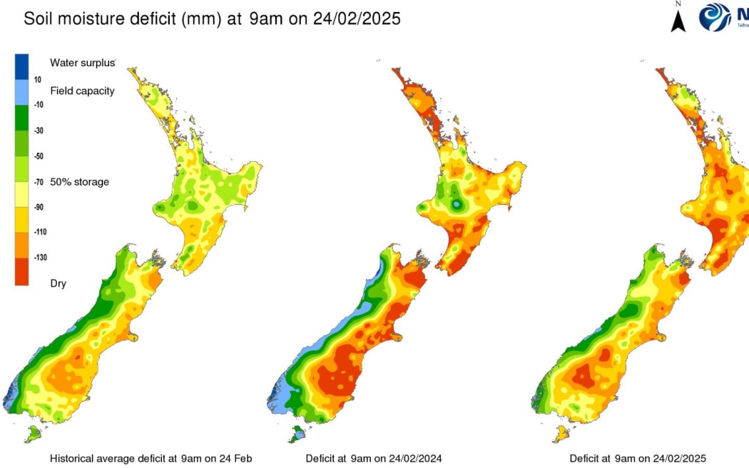 Soil Moisture Deficit maps as at 24/02/25
