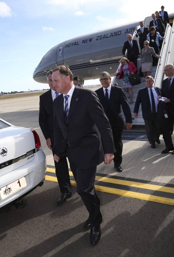 John Key and the delegation arrive in Sydney.