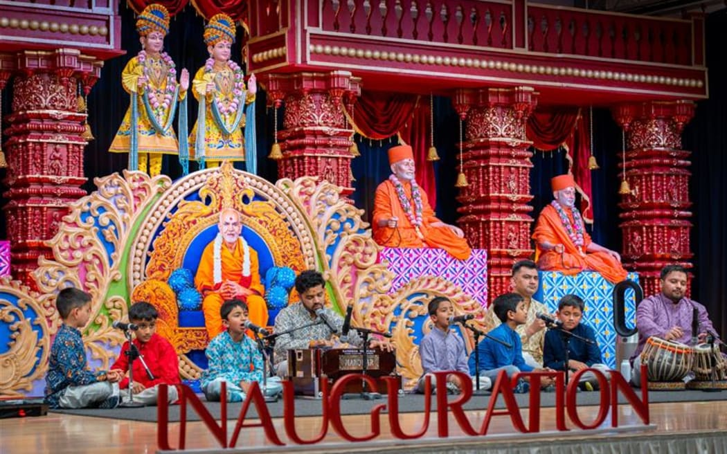 Celebrations at the consecration ceremony of BAPS Shri Swaminarayan Sanstha temple in Lower Hutt on 10 August, 2025