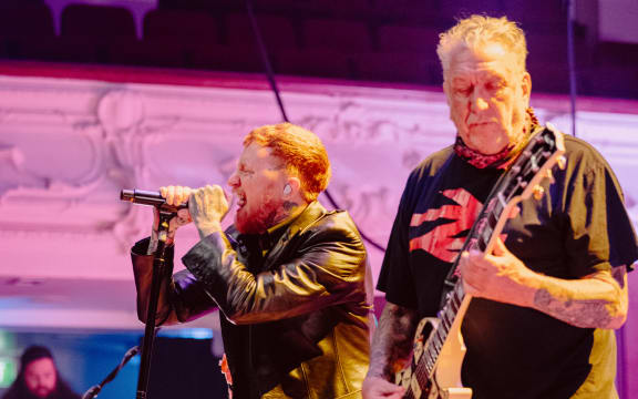 The Sex Pistols perform at Auckland Town Hall, March, 2025.