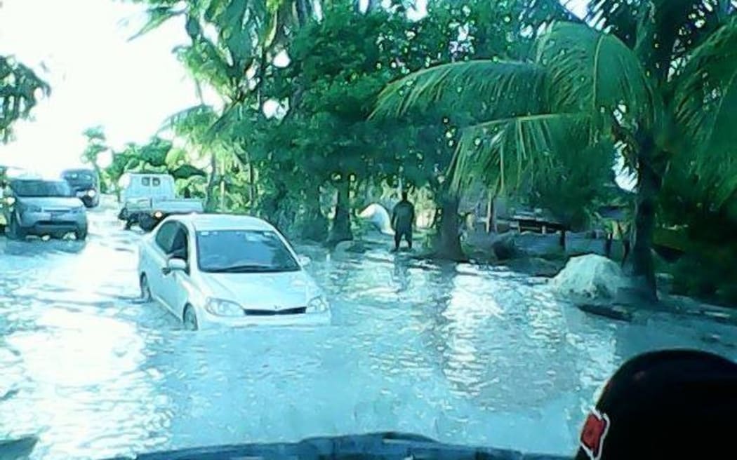 Damaging waves flooded Kiribati's Betio in South Tarawa.